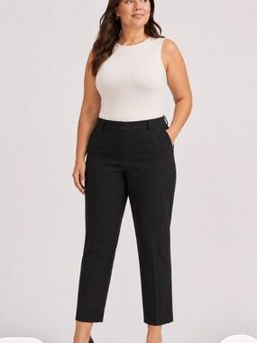 Talbots Black Cropped Straight-Leg Dress Pants size 16 WP